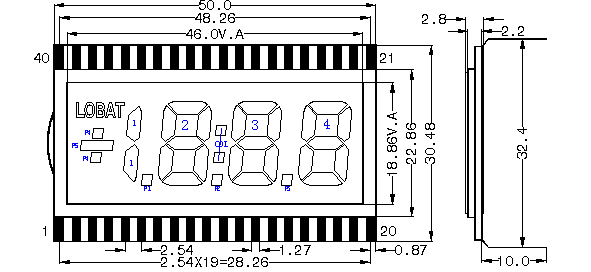 The diagram of SML3503C Segment LCD
