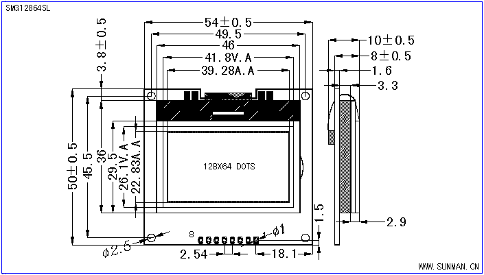 The Diagram of SMG12864SL